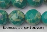 CDE2179 15.5 inches 24mm faceted round dyed sea sediment jasper beads