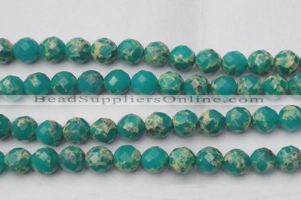 CDE2179 15.5 inches 24mm faceted round dyed sea sediment jasper beads