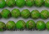 CDE2181 15.5 inches 8mm faceted round dyed sea sediment jasper beads