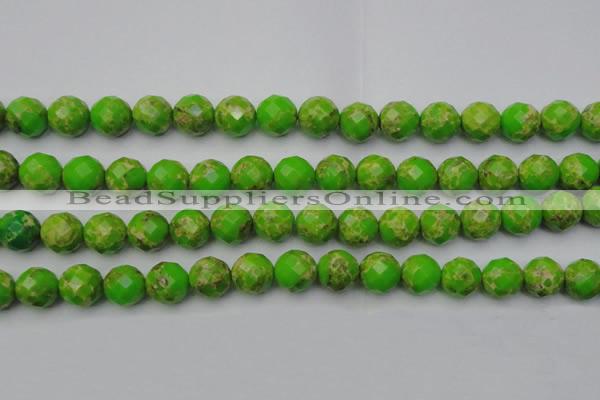 CDE2186 15.5 inches 18mm faceted round dyed sea sediment jasper beads