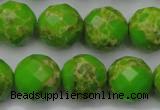 CDE2187 15.5 inches 20mm faceted round dyed sea sediment jasper beads