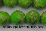 CDE2188 15.5 inches 22mm faceted round dyed sea sediment jasper beads