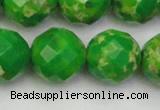 CDE2198 15.5 inches 22mm faceted round dyed sea sediment jasper beads