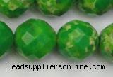 CDE2199 15.5 inches 24mm faceted round dyed sea sediment jasper beads