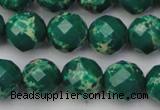 CDE2203 15.5 inches 12mm faceted round dyed sea sediment jasper beads