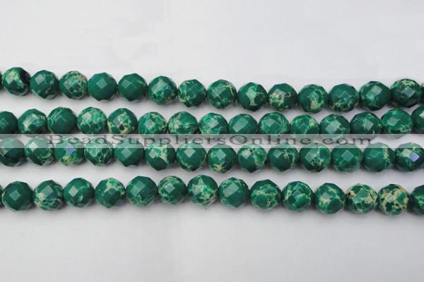 CDE2204 15.5 inches 14mm faceted round dyed sea sediment jasper beads