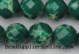 CDE2206 15.5 inches 18mm faceted round dyed sea sediment jasper beads