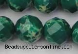 CDE2208 15.5 inches 22mm faceted round dyed sea sediment jasper beads