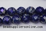 CDE2212 15.5 inches 10mm faceted round dyed sea sediment jasper beads