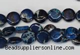 CDE230 15.5 inches 10mm flat round dyed sea sediment jasper beads