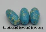 CDE2300 16*30mm rice sea sediment jasper beads wholesale