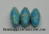 CDE2301 16*38mm rice sea sediment jasper beads wholesale