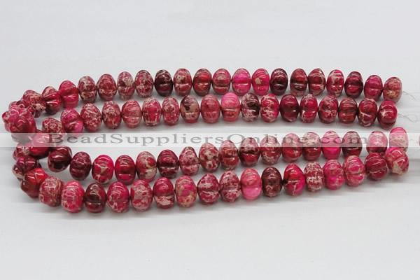 CDE24 15.5 inches 10*14mm pumpkin dyed sea sediment jasper beads