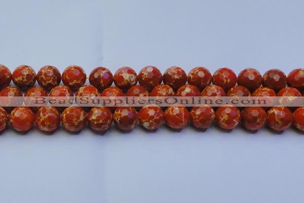 CDE2501 15.5 inches 16mm faceted round dyed sea sediment jasper beads