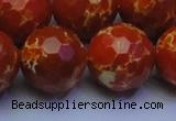 CDE2504 15.5 inches 22mm faceted round dyed sea sediment jasper beads