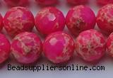 CDE2507 15.5 inches 14mm faceted round dyed sea sediment jasper beads