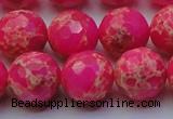 CDE2508 15.5 inches 16mm faceted round dyed sea sediment jasper beads