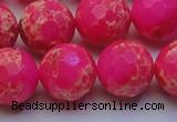 CDE2509 15.5 inches 18mm faceted round dyed sea sediment jasper beads