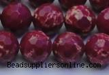 CDE2521 15.5 inches 14mm faceted round dyed sea sediment jasper beads