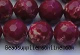 CDE2522 15.5 inches 16mm faceted round dyed sea sediment jasper beads