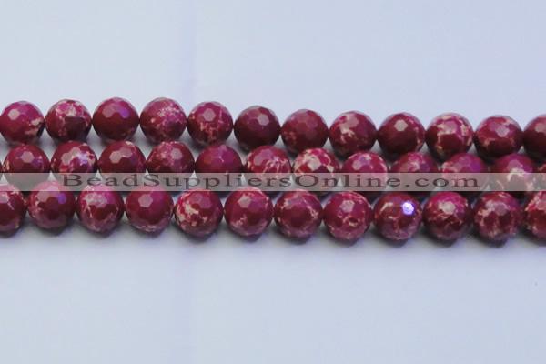 CDE2523 15.5 inches 18mm faceted round dyed sea sediment jasper beads