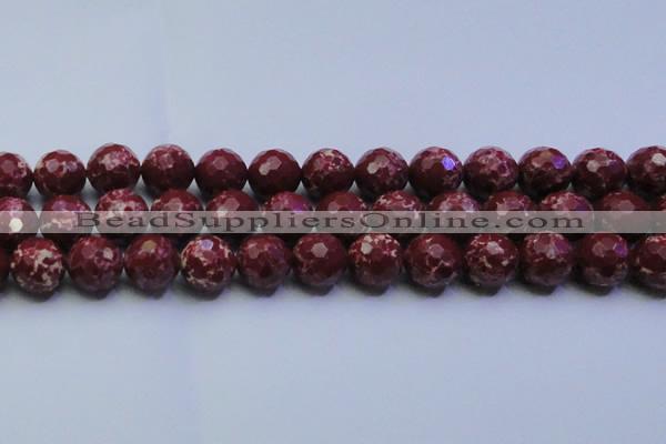 CDE2530 15.5 inches 18mm faceted round dyed sea sediment jasper beads