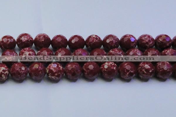 CDE2533 15.5 inches 24mm faceted round dyed sea sediment jasper beads