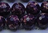 CDE2537 15.5 inches 18mm faceted round dyed sea sediment jasper beads