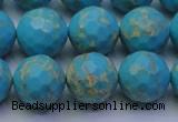 CDE2542 15.5 inches 14mm faceted round dyed sea sediment jasper beads