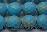 CDE2543 15.5 inches 16mm faceted round dyed sea sediment jasper beads