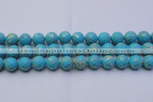 CDE2544 15.5 inches 18mm faceted round dyed sea sediment jasper beads