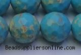 CDE2546 15.5 inches 22mm faceted round dyed sea sediment jasper beads