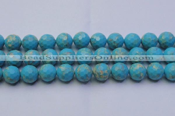 CDE2546 15.5 inches 22mm faceted round dyed sea sediment jasper beads