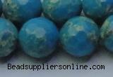 CDE2552 15.5 inches 20mm faceted round dyed sea sediment jasper beads