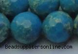 CDE2554 15.5 inches 24mm faceted round dyed sea sediment jasper beads