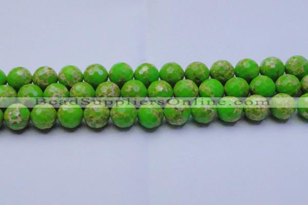 CDE2558 15.5 inches 18mm faceted round dyed sea sediment jasper beads