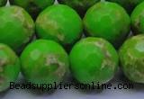 CDE2559 15.5 inches 20mm faceted round dyed sea sediment jasper beads