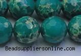 CDE2566 15.5 inches 18mm faceted round dyed sea sediment jasper beads