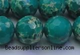 CDE2567 15.5 inches 20mm faceted round dyed sea sediment jasper beads