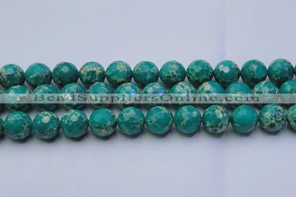 CDE2567 15.5 inches 20mm faceted round dyed sea sediment jasper beads