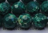 CDE2571 15.5 inches 14mm faceted round dyed sea sediment jasper beads