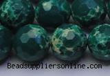 CDE2572 15.5 inches 16mm faceted round dyed sea sediment jasper beads