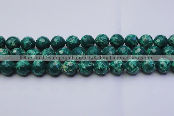 CDE2572 15.5 inches 16mm faceted round dyed sea sediment jasper beads