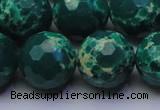 CDE2573 15.5 inches 18mm faceted round dyed sea sediment jasper beads