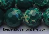 CDE2574 15.5 inches 20mm faceted round dyed sea sediment jasper beads