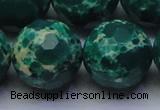 CDE2576 15.5 inches 24mm faceted round dyed sea sediment jasper beads