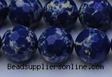 CDE2581 15.5 inches 18mm faceted round dyed sea sediment jasper beads