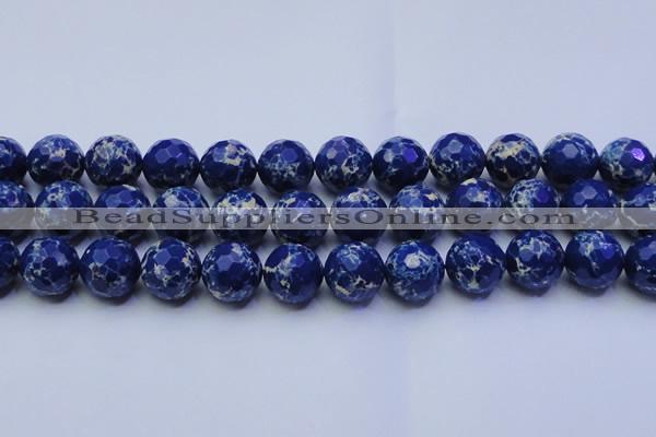 CDE2582 15.5 inches 20mm faceted round dyed sea sediment jasper beads