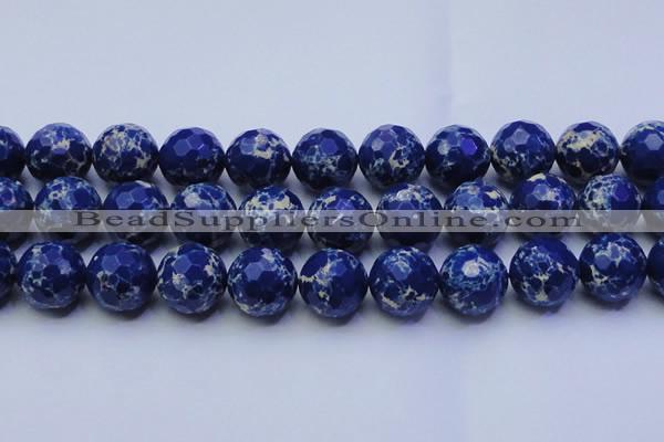 CDE2584 15.5 inches 24mm faceted round dyed sea sediment jasper beads