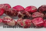 CDE26 15.5 inches 10*20mm nuggets dyed sea sediment jasper beads